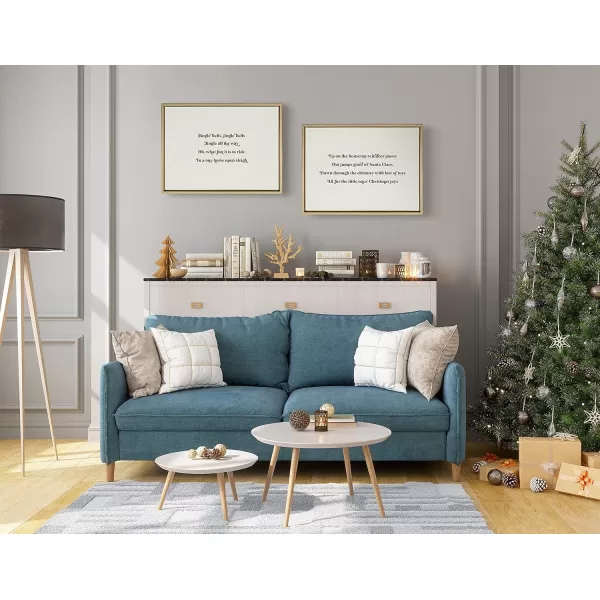 imageKate and Laurel Sylvie Jingle Bells Jingle Bells Framed Canvas Wall Art by The Creative Bunch Studio 18x24 Gold Decorative Minimalist Holiday Art for Wall