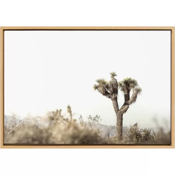imageKate and Laurel Sylvie Joshua Tree Landscape Framed Canvas Wall Art by Saint and Sailor Studios 23x33 Natural Modern Desert Tree Landscape Art for WallNatural
