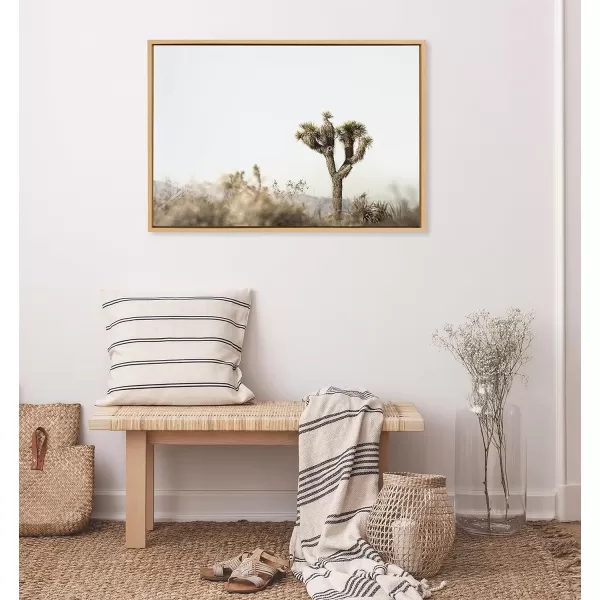 imageKate and Laurel Sylvie Joshua Tree Landscape Framed Canvas Wall Art by Saint and Sailor Studios 23x33 Natural Modern Desert Tree Landscape Art for WallNatural