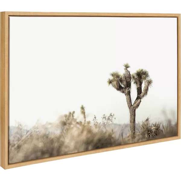 imageKate and Laurel Sylvie Joshua Tree Landscape Framed Canvas Wall Art by Saint and Sailor Studios 23x33 Natural Modern Desert Tree Landscape Art for WallNatural