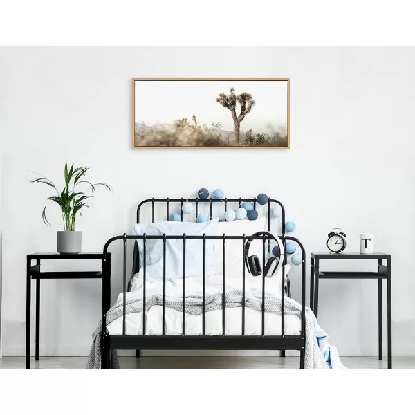 imageKate and Laurel Sylvie Joshua Tree Landscape Framed Canvas Wall Art by Saint and Sailor Studios 23x33 Natural Modern Desert Tree Landscape Art for WallNatural