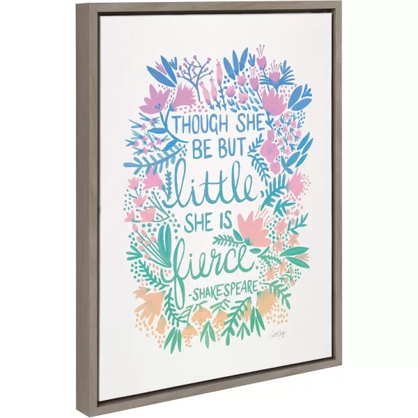 imageKate and Laurel Sylvie Little Fierce Lavender and Mint Framed Canvas Wall Art by Cat Coquillette 18x24 Gray Inspirational Art for Wall