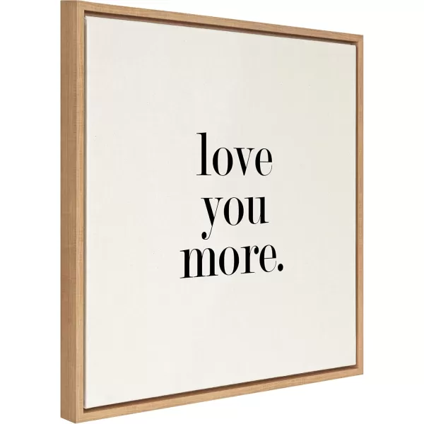 imageKate and Laurel Sylvie Love You More Framed Linen Textured Canvas Wall Art by Maggie Price of Hunt and Gather Goods 24x24 Natural Adorable Romantic Art for Wall