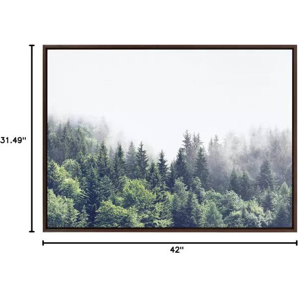 imageKate and Laurel Sylvie Lush Green Forest on a Foggy Day Framed Canvas Wall Art by The Creative Bunch Studio 23x33 Brown Mystifying Nature Art for WallBrown