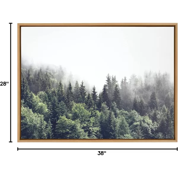 imageKate and Laurel Sylvie Lush Green Forest on a Foggy Day Framed Canvas Wall Art by The Creative Bunch Studio 23x33 Brown Mystifying Nature Art for WallNatural