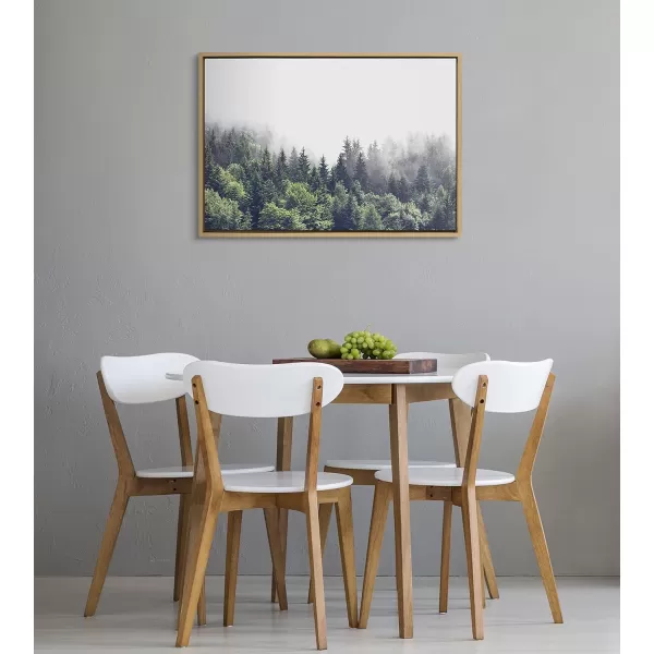 imageKate and Laurel Sylvie Lush Green Forest on a Foggy Day Framed Canvas Wall Art by The Creative Bunch Studio 23x33 Brown Mystifying Nature Art for WallNatural