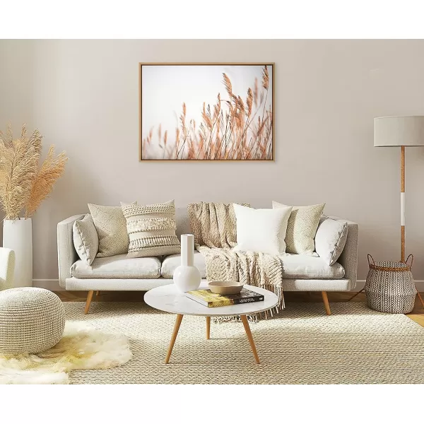 imageKate and Laurel Sylvie Marsh Grass No 4 Framed Canvas Wall Art by Crystal Lynn Collins 28x38 Natural Rustic Natural Landscape Art for Wall
