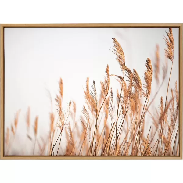 imageKate and Laurel Sylvie Marsh Grass No 4 Framed Canvas Wall Art by Crystal Lynn Collins 28x38 Natural Rustic Natural Landscape Art for Wall