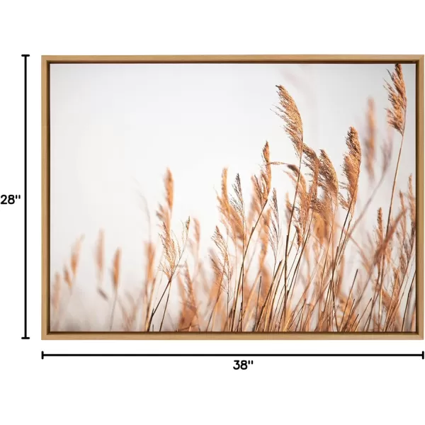 imageKate and Laurel Sylvie Marsh Grass No 4 Framed Canvas Wall Art by Crystal Lynn Collins 28x38 Natural Rustic Natural Landscape Art for Wall