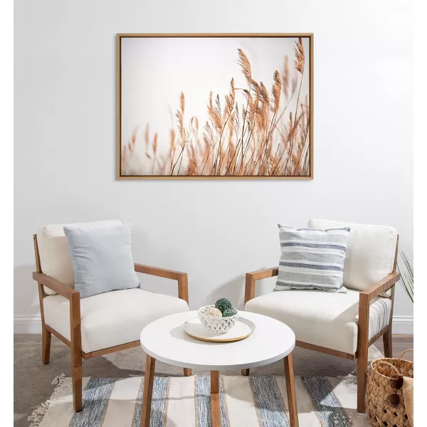 imageKate and Laurel Sylvie Marsh Grass No 4 Framed Canvas Wall Art by Crystal Lynn Collins 28x38 Natural Rustic Natural Landscape Art for Wall