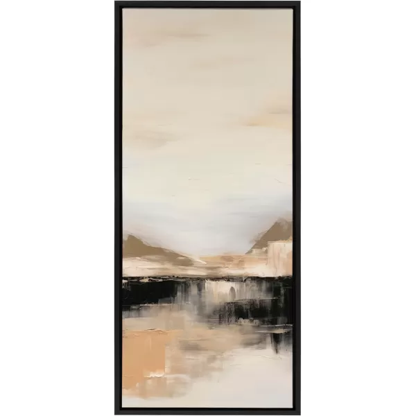 imageKate and Laurel Sylvie Peaceful Landscape II Framed Canvas Wall Art by Amy Lighthall 18x40 Black Modern Abstract Landscape Art for WallBlack