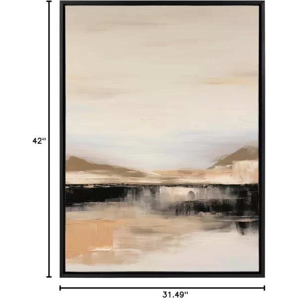 imageKate and Laurel Sylvie Peaceful Landscape II Framed Canvas Wall Art by Amy Lighthall 18x40 Black Modern Abstract Landscape Art for WallBlack