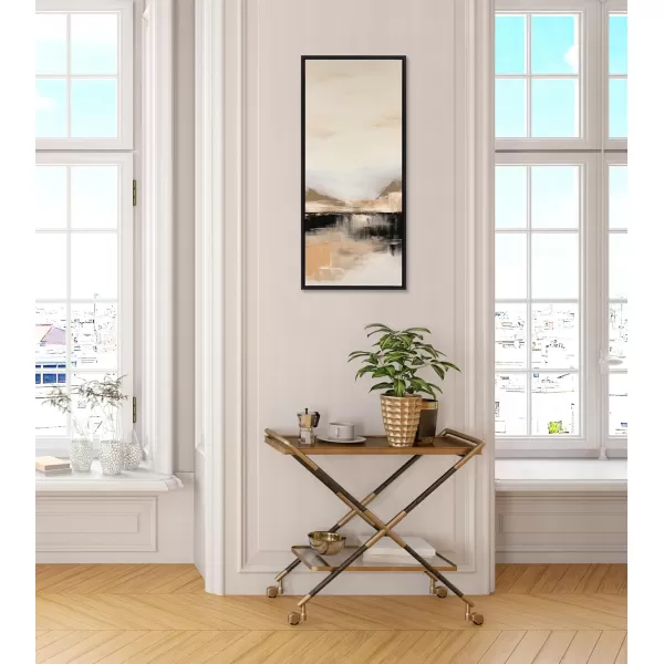 imageKate and Laurel Sylvie Peaceful Landscape II Framed Canvas Wall Art by Amy Lighthall 18x40 Black Modern Abstract Landscape Art for WallBlack