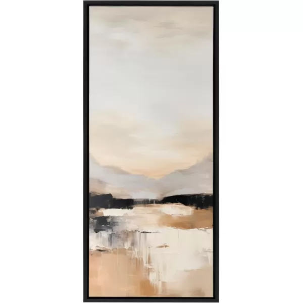 imageKate and Laurel Sylvie Peaceful Landscape III Framed Canvas Wall Art by Amy Lighthall 18x40 Gold Modern Abstract Landscape Art for WallBlack