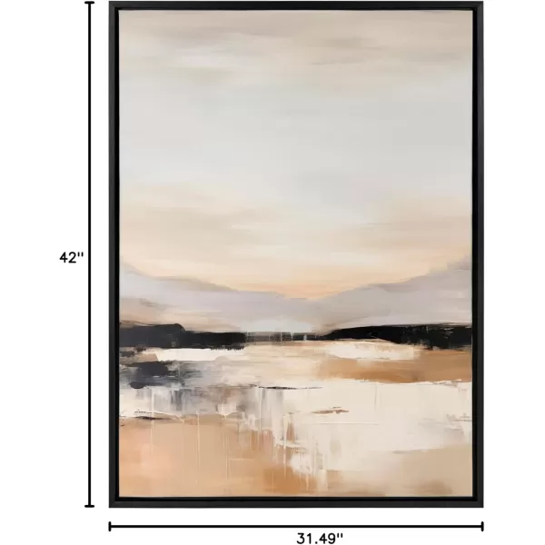 imageKate and Laurel Sylvie Peaceful Landscape III Framed Canvas Wall Art by Amy Lighthall 18x40 Gold Modern Abstract Landscape Art for WallBlack