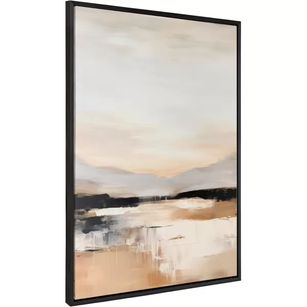 imageKate and Laurel Sylvie Peaceful Landscape III Framed Canvas Wall Art by Amy Lighthall 18x40 Gold Modern Abstract Landscape Art for WallBlack