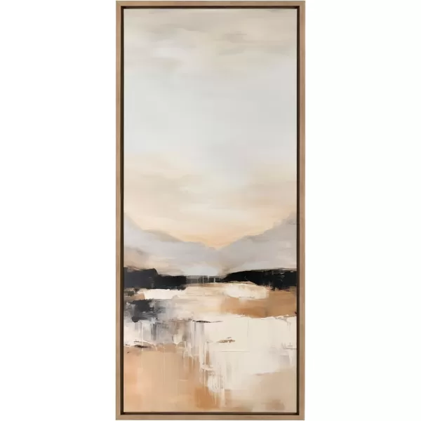 imageKate and Laurel Sylvie Peaceful Landscape III Framed Canvas Wall Art by Amy Lighthall 18x40 Gold Modern Abstract Landscape Art for WallGold
