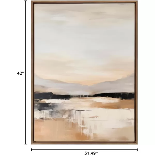 imageKate and Laurel Sylvie Peaceful Landscape III Framed Canvas Wall Art by Amy Lighthall 18x40 Gold Modern Abstract Landscape Art for WallGold