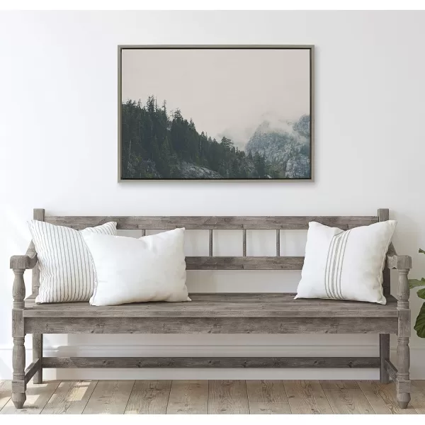 imageKate and Laurel Sylvie Power of Imagination Framed Canvas Wall Art by Laura Evans 23x33 Gray Beautiful Mountain Wall Decor