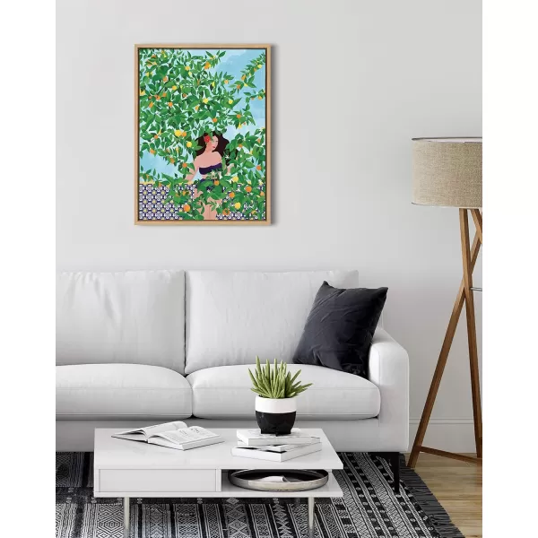 imageKate and Laurel Sylvie Sevilla Girl Framed Canvas Wall Art by Maja Tomljanovic 18x24 Natural Relaxing Nature Art for Wall
