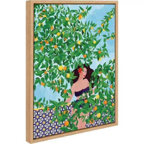 imageKate and Laurel Sylvie Sevilla Girl Framed Canvas Wall Art by Maja Tomljanovic 18x24 Natural Relaxing Nature Art for Wall