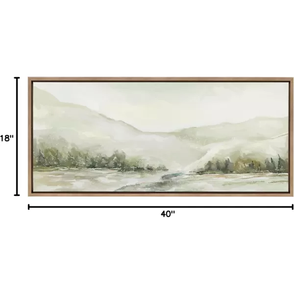 imageKate and Laurel Sylvie Winter Landscape 6 Framed Canvas Wall Art by Annie Quigley 18x40 Gray Nature Holiday Snow Art for WallGold