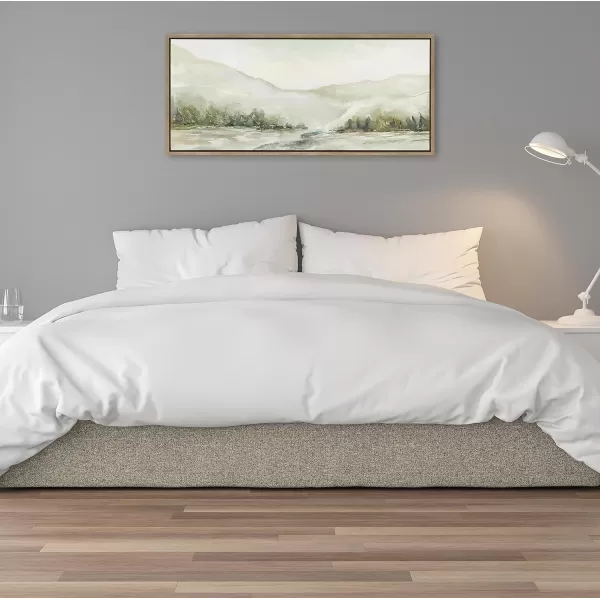 imageKate and Laurel Sylvie Winter Landscape 6 Framed Canvas Wall Art by Annie Quigley 18x40 Gray Nature Holiday Snow Art for WallGold