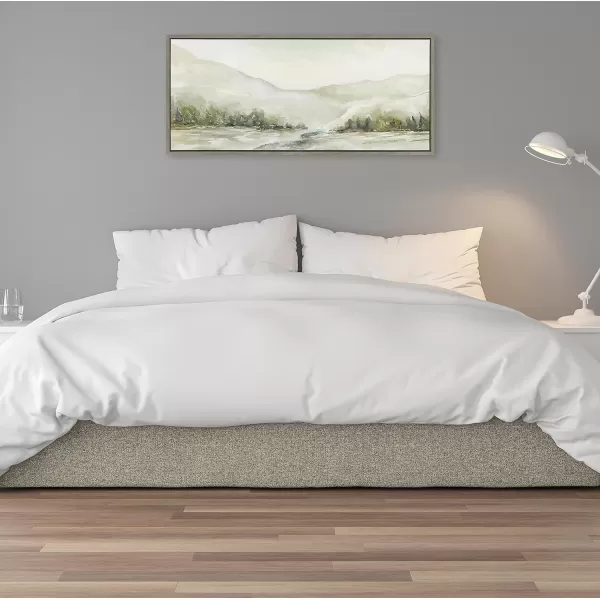 imageKate and Laurel Sylvie Winter Landscape 6 Framed Canvas Wall Art by Annie Quigley 18x40 Gray Nature Holiday Snow Art for WallGray