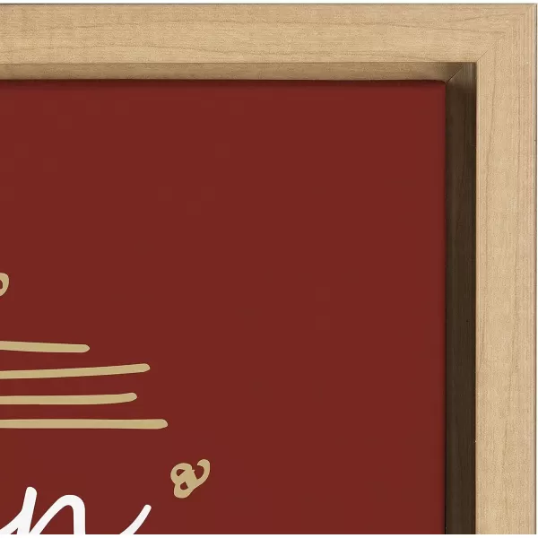 imageKate and Laurel x Border Bloom Tis The Season Framed Canvas Wall Art 22x22 Natural Decorative Red and Gold Holiday Art for Wall