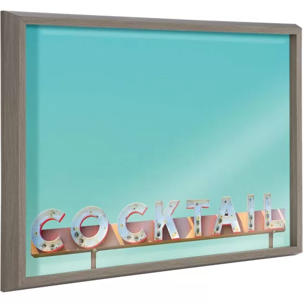 imageKate and Laurel Blake Cocktail Hour Framed Printed Glass Art or Dry Erase Board by Robert Cadloff of Bomobob 18x24 Gray Multifunction Home Decor