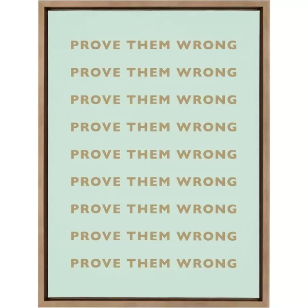imageKate and Laurel Prove Them Wrong Framed Canvas Wall Art by Apricot and Birch 18x24 Gold Motivational Art for Wall