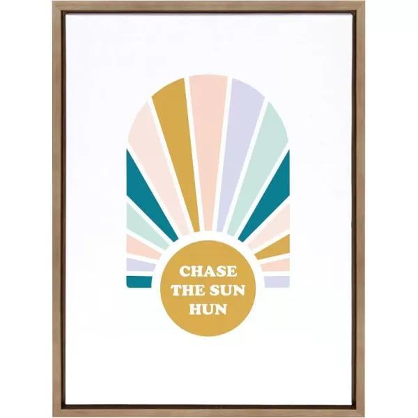 imageKate and Laurel Sylvie Chase The Sun Hun Framed Canvas Wall Art by Duchess Plum 18x24 Gold Inspirational Art for Wall