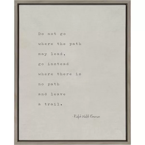 imageKate and Laurel Sylvie Emerson Quote Framed Canvas Wall Art by Shawn StPeter  Saint and Sailor Studios 18x24 Gray Inspirational Wall Decor