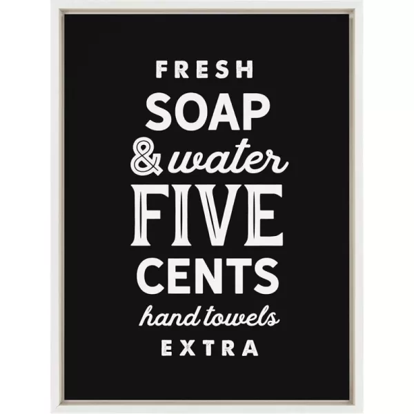 imageKate and Laurel Sylvie Fresh Soap Black Framed Canvas Wall Art by Maggie Price of Hunt and Gather Goods 18x24 White Vintage Sign Art for Wall