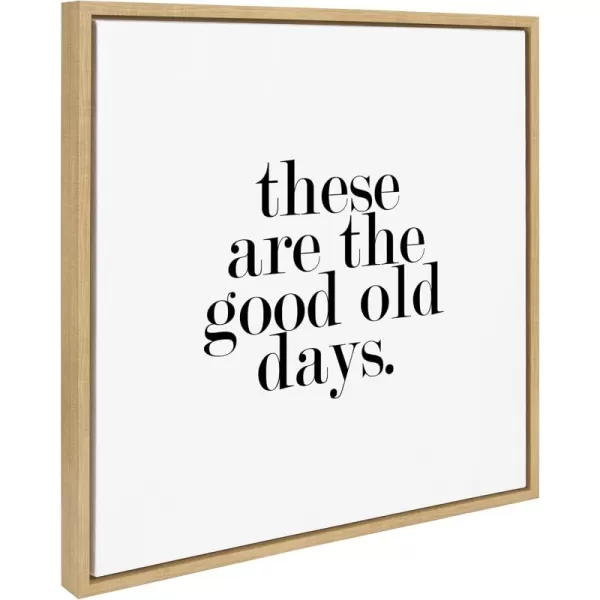 imageKate and Laurel Sylvie Good Old Days Framed Canvas Wall Art by Maggie Price of Hunt and Gather Goods 24x24 Walnut Brown Motivational Art for WallNatural