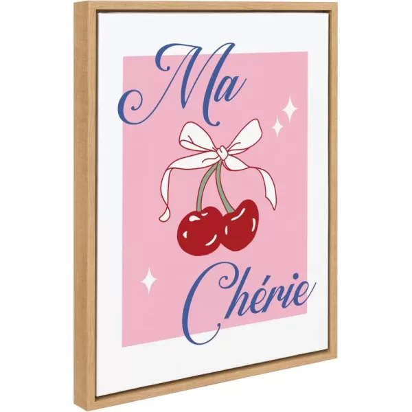 imageKate and Laurel Sylvie Ma Cherie Framed Canvas Wall Art by Alli Standefer 18x24 Natural Cute Colorful Cherry Art for Wall