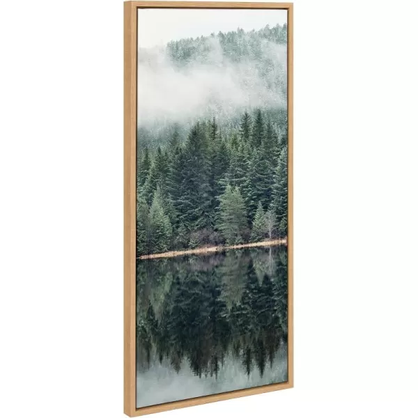 imageKate and Laurel Sylvie Misty Forest Framed Canvas Wall Art by Emiko and Mark Franzen of F2Images 18x40 Natural Smoky Forest Mountain Photograph Art for WallNatural