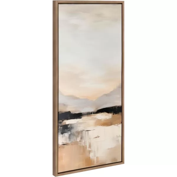 imageKate and Laurel Sylvie Peaceful Landscape III Framed Canvas Wall Art by Amy Lighthall 18x40 Gold Modern Abstract Landscape Art for WallGold