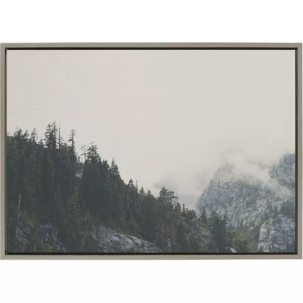 imageKate and Laurel Sylvie Power of Imagination Framed Canvas Wall Art by Laura Evans 23x33 Gray Beautiful Mountain Wall Decor