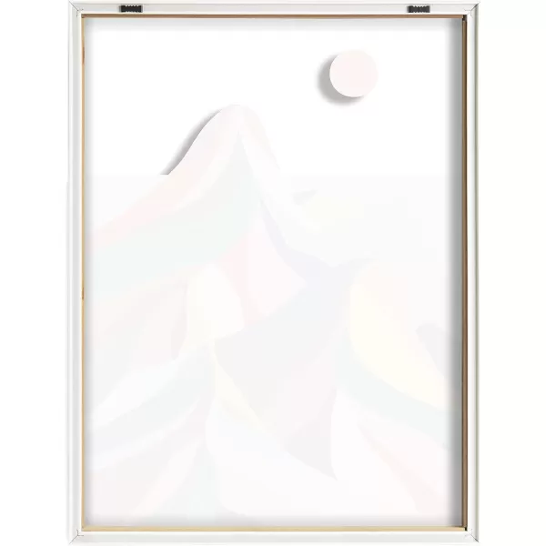 imageKate and Laurel Blake MCM Mountains Framed Printed Glass Wall Art by Rachel Lee of My Dream Wall 18 x 24 Natural Decorative Boho Mountain Art