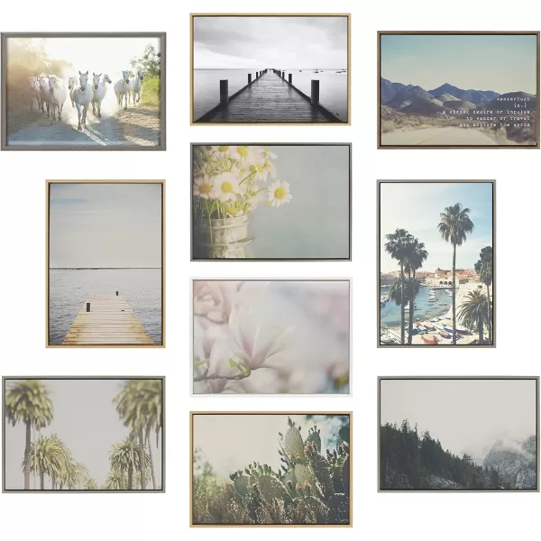 imageKate and Laurel Sylvie A Desert Prickly Pear Cactus 1 and 2 Framed Canvas Wall Art Set by Laura Evans 2 Piece 18x24 Natural Natural Cacti Plant Art for Wall