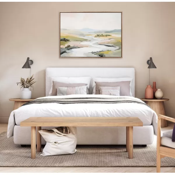 imageKate and Laurel Sylvie Beaded Tranquil Landscape II Vintage Framed Canvas Wall Art by Amy Lighthall 18x24 Gold Abstract Nature Painting Art for WallGold