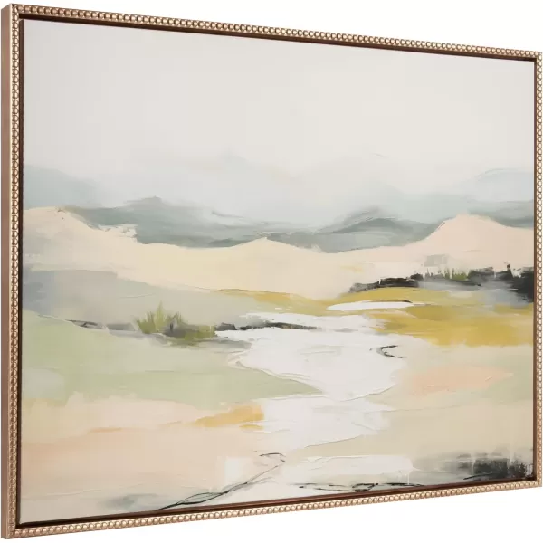 imageKate and Laurel Sylvie Beaded Tranquil Landscape Vintage Framed Canvas Wall Art by Amy Lighthall 315x415 Gold Abstract Nature Painting Art for WalGold