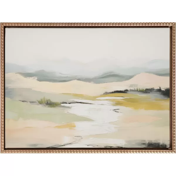 imageKate and Laurel Sylvie Beaded Tranquil Landscape Vintage Framed Canvas Wall Art by Amy Lighthall 315x415 Gold Abstract Nature Painting Art for WalGold