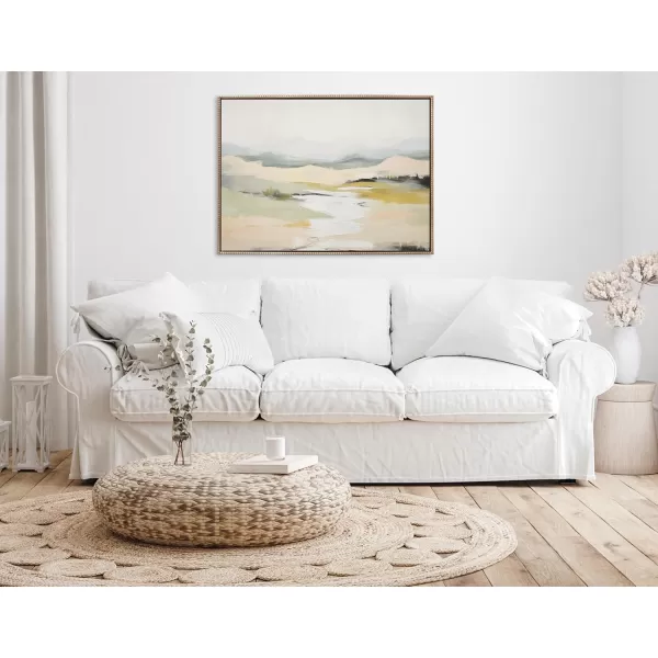 imageKate and Laurel Sylvie Beaded Tranquil Landscape Vintage Framed Canvas Wall Art by Amy Lighthall 315x415 Gold Abstract Nature Painting Art for WalGold