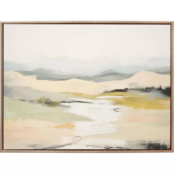 imageKate and Laurel Sylvie Beaded Tranquil Landscape Vintage Framed Canvas Wall Art by Amy Lighthall 315x415 Gold Abstract Nature Painting Art for WalGold