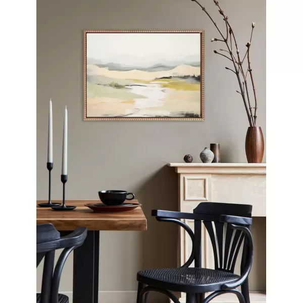 imageKate and Laurel Sylvie Beaded Tranquil Landscape Vintage Framed Canvas Wall Art by Amy Lighthall 315x415 Gold Abstract Nature Painting Art for WalGold