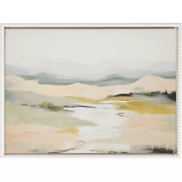 imageKate and Laurel Sylvie Beaded Tranquil Landscape Vintage Framed Canvas Wall Art by Amy Lighthall 315x415 Gold Abstract Nature Painting Art for WalWhite