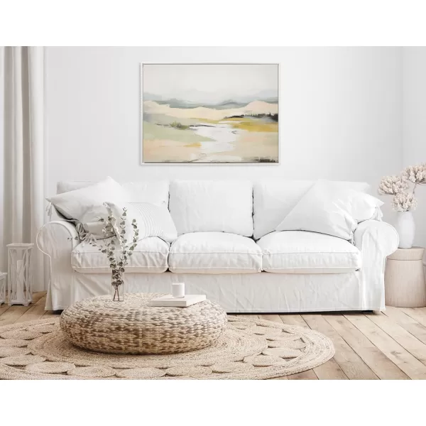 imageKate and Laurel Sylvie Beaded Tranquil Landscape Vintage Framed Canvas Wall Art by Amy Lighthall 315x415 Gold Abstract Nature Painting Art for WalWhite