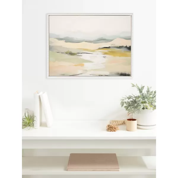 imageKate and Laurel Sylvie Beaded Tranquil Landscape Vintage Framed Canvas Wall Art by Amy Lighthall 315x415 Gold Abstract Nature Painting Art for WalWhite